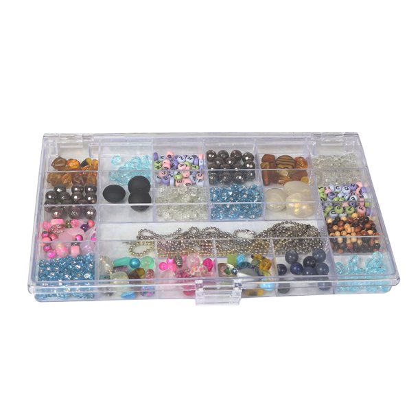 Everything Mary 21 Compartment Clear Plastic Bead Box