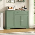 thumbnail image 3 of Homfa Sideboard Buffet Cabinet with Drawer, 3 Doors Kitchen Storage Cabinet with Adjustable Shelf for Dinning Room, Green, 3 of 7