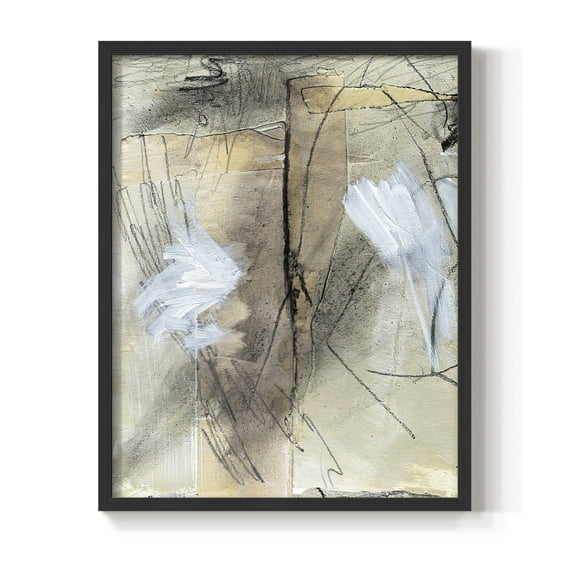 Masked Notes VIII Framed Print in Black Solid Wood Framed Print No Nail Hanging