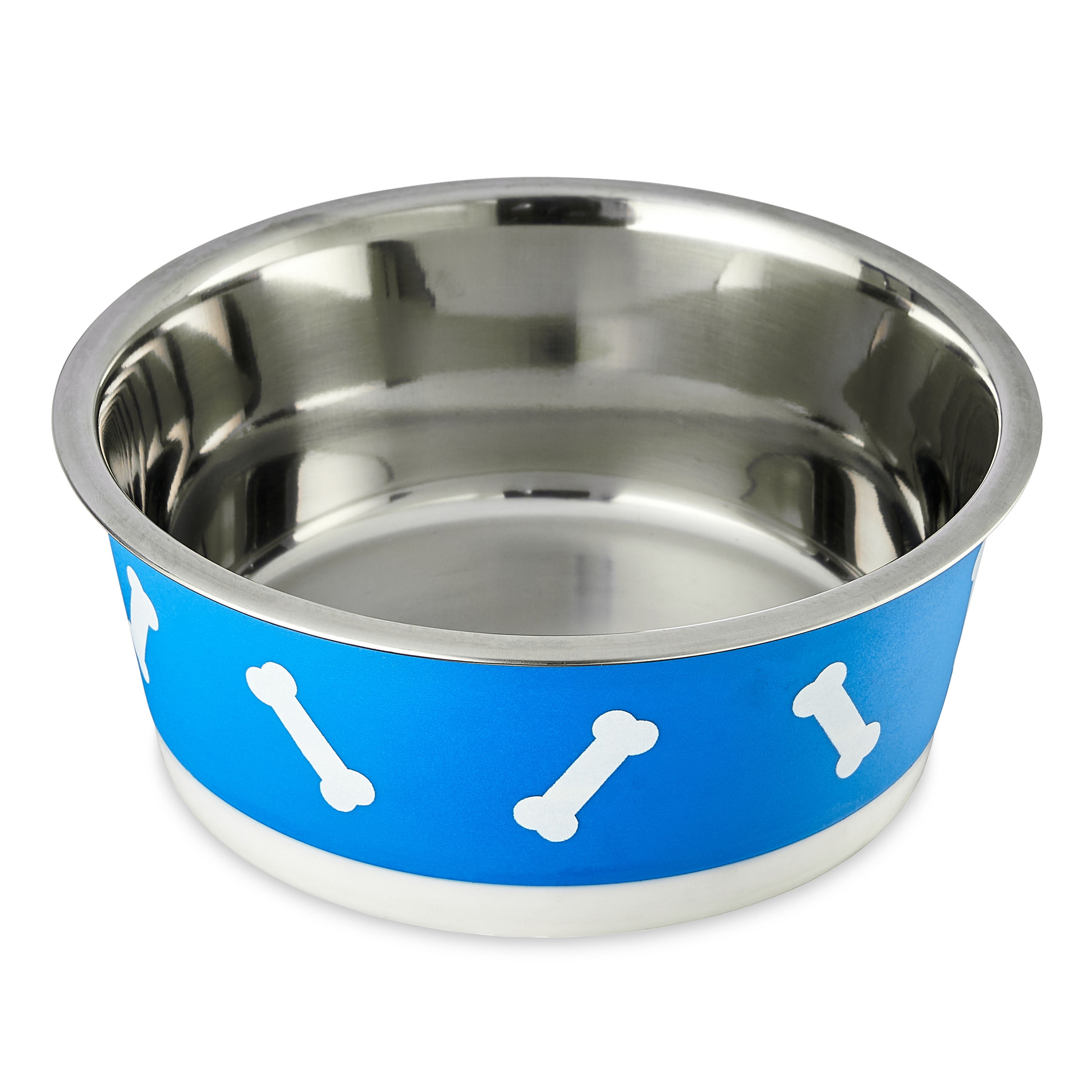 Vibrant Life Medium Stainless Steel Dog Bowl, Blue, 24 Fluid Ounce Capacity