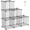 Black, variant on 8-Cube Wire Storage Organizer | 24.8"L x12.4"W x48.4"H Modular DIY Metal Grid Shelving for Living Room Office Closet