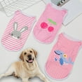 thumbnail image 2 of Pet Shirt Cartoon Animal Pattern Fruit Printing - Stripe Pet Dog Sleeveless Coat Clothes - for Home Wear, 2 of 8