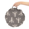 thumbnail image 2 of Lobster Round Floor Cushion with Handle, Graphic of Sea Animals Deep Ocean Creatures Sea Life Animals Marine, Pillow for Living Room & Dorms, 18" Round, Dark Warm Taupe and Beige, by Ambesonne, 2 of 4