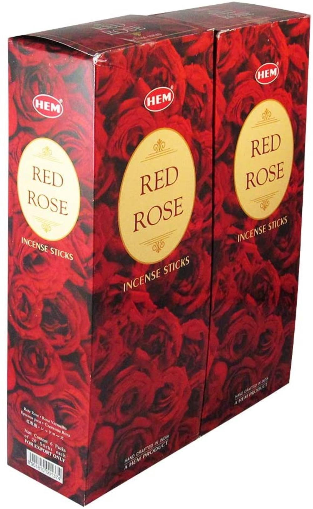 "Hem Precious Red Rose Agarbatti Pack of 12 Incense Sticks Boxes, 20gms Each, Traditionally Handrolled in India Aeromatic Natural Fragrance for Prayers,.., By Visit the HEM Store"