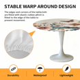 thumbnail image 6 of Floral Elastic Fitted Round Table Cover Rustic Vintage Flower Waterproof Outdoor Tablecloth for Holiday Party, Picnic, Patio & Dining Fits Tables Up to 45"-54", 6 of 8