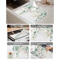 thumbnail image 6 of Pastoral Green Dish Drying Mat 16x18 inch Eucalyptus Leaf Red Fruit Watercolor Botanical Super Absorbent Microfiber Dish Drying Pad for Kitchen Countertops Sink Dish Drainer Racks Bar Mats 2 Pack, 6 of 8