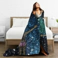 thumbnail image 5 of DouZhe Ultra-Soft Micro Fleece Lightweight Flannel Bed Blanket, Night Space Stars Bikini Print Cozy Warm Throw Blankets, 60"x50", 5 of 7
