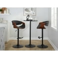 thumbnail image 3 of Curvo Adjustable Bar Stool, Chrome Bar Stools, Bar Chairs, Swivel Bar Stools, Bar Stools Set of 2, Black Bar Stools for Kitchen Counter (Charcoal), 3 of 6