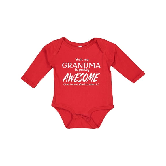 Inktastic Yeah My Grandma is Pretty Awesome Boys or Girls Long Sleeve Baby Bodysuit