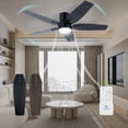 thumbnail image 1 of VAGIZM 42 Inch Flush Mount Ceiling Fan with Light - 5 Blades Modern Ceiling Fan for Living Room and Bedroom - Quiet DC Motor - Dimmable - Reversible Function - Black, 1 of 8