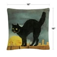 thumbnail image 2 of Black Cat On Fence Night Halloween By Abc 16 X 16 Decorative Throw Pillow, 2 of 4