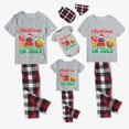 thumbnail image 3 of Pijamas familiares navideños a juego, conjuntos de pijamas de Papá Noel en julio, gris, 3 of 3