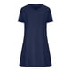 thumbnail image 5 of Puntoco Vestido De Manga Corta Con Cuello En V, Vestido Casual De Manga Corta De Color Sólido Con Cuello En V De Primavera Y Verano Para Mujer Azul Marino L, 5 of 6