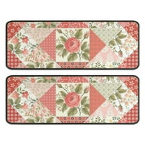 Kitchen Rugs Sets Of 2,Pioneer Flower Floral Print Pattern Anti Fatigue Kitchen Mat Rugs Non Slip Washable,Decorative Kitchen Floor Mats for Kitchen,Sink,Laundry,17"x47" 17"x47"