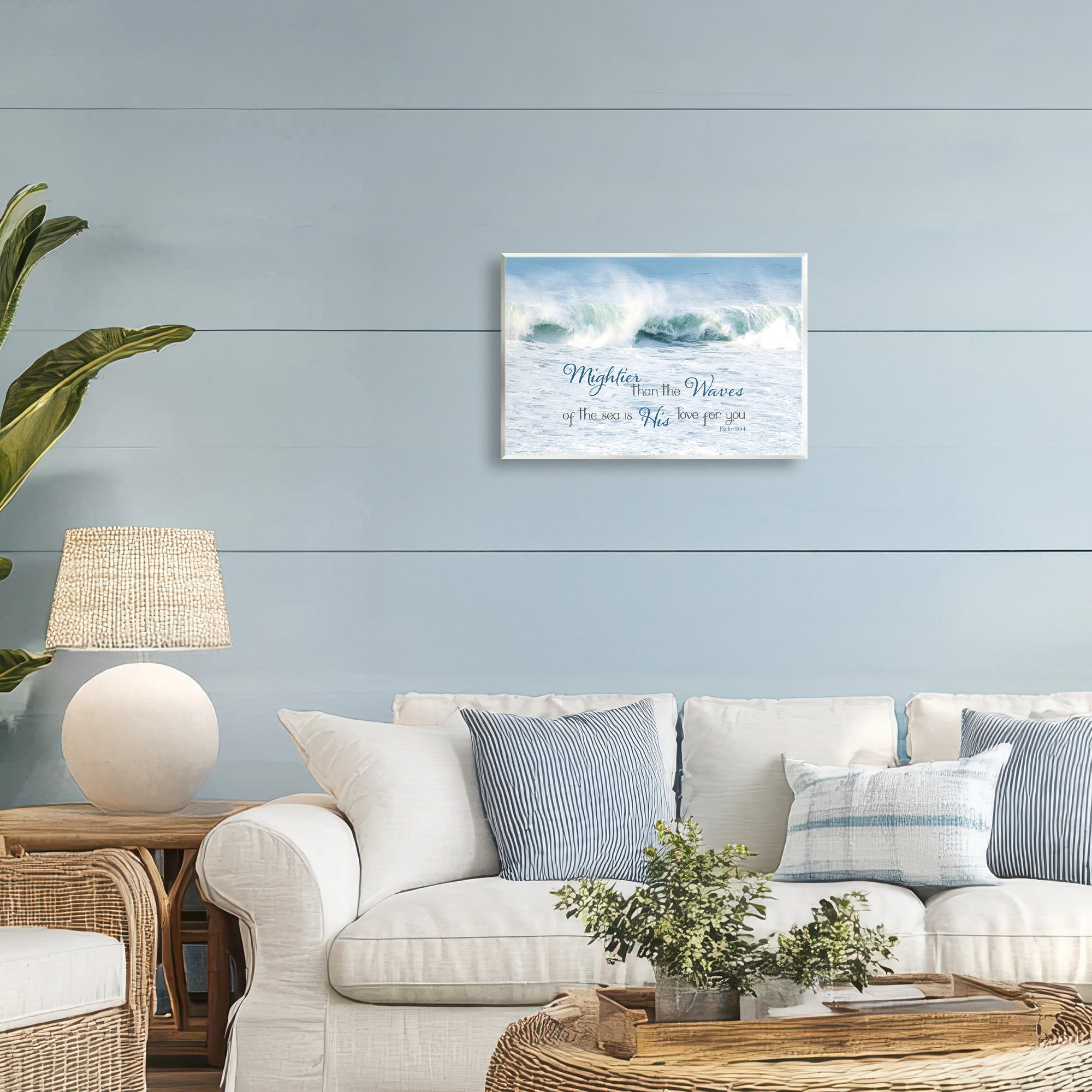 Stupell Industries Mightier Than The Waves Wall Plaque Art, design by Kathy Mansfield