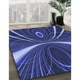 thumbnail image 3 of Ahgly Company Machine Washable Indoor Round Transitional Denim Dark Blue Area Rugs, 8' Round, 3 of 7