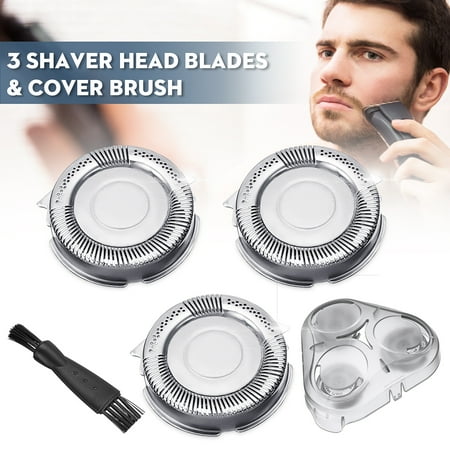 3Pcs Shaver Razor Head Blades + Cover + Brush For Philips Norelco SH50 Series 5000