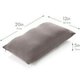 thumbnail image 3 of Premium Microbead Bed Pillow, Medium Extra Fluffy But Supportive - Ultra Comfortable Sleep with Silk Like Anti Aging Cover 85% spandex/ 15% nylon Breathable, Cooling Stone Gray, 3 of 5