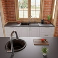 thumbnail image 6 of ALFI brand AB1717DI-C Chocolate 17" Drop-In Round Granite Composite Kitchen Prep Sink, 6 of 11