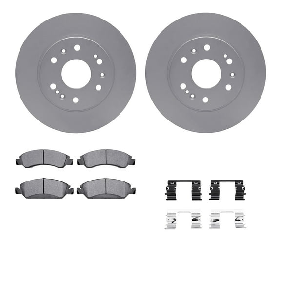 Dynamic Friction Company Front Geospec Brake Rotors with Heavy Duty Brake Pads includes Hardware 4212-48127