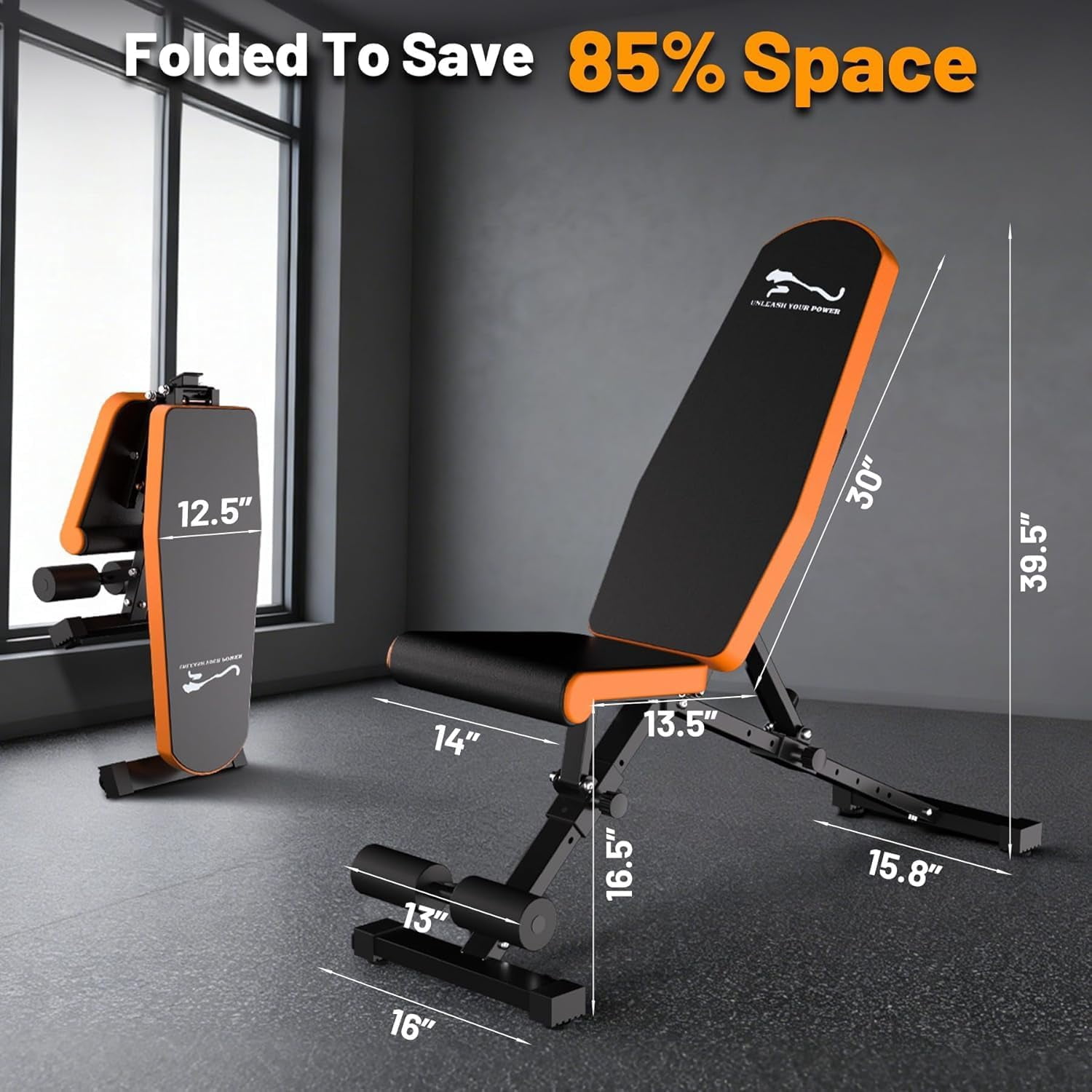 Adjustable Workout Bench, Adjustable Weight Benches for Home Gym with Multiple Angles, Foldable Weight Bench with Heavy Duty Steel Frame, High Density Padding for Full Body Strength Training