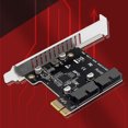 thumbnail image 3 of DQrwqpou Panel frontal del adaptador USB 3.0 PCI-E PCIe X1 USB 3.0 para PC escritorio (deflector alto), 3 of 9