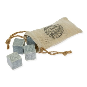 Twine Cooling Stones, Glacier Bourbon Whiskey Rocks, Reusable Ice Cubes, Whiskey Stones Set, Barware, Bar Accessories, Bar Tools, Set of 6, Grey