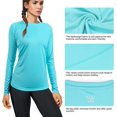 thumbnail image 5 of Womens Long Sleeve UPF 50+ UV Sun Protection Shirts Rash Guard Swim T-Shirt Quick Dry for Outdoor Hiking, 5 of 5