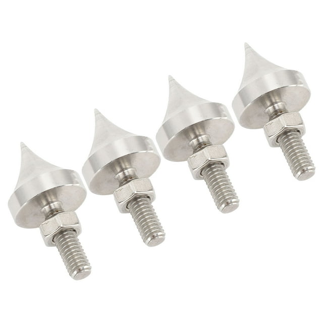 Ensemble de Pointes pour Haut-Parleurs, 4 Pcs Pointes d'Isolation en Acier Inoxydable pour Haut-Parleurs à Hauteur Réglable, Pieds Coniques de Support d'Isolation pour Plateau Tournant de Haut-Parleur Hi-Fi Antichoc pour Amplificateur Lecteur CD DVD