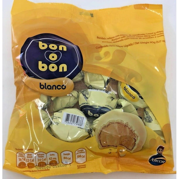 Arcor Bon O Bon Bombones De Chocolate Blanco Con Oblea Y Crema De Mani 90 G Walmart Com Walmart Com