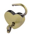 thumbnail image 2 of Unique Bargains Luggage Cabinet Heart Shaped Security Lock Copper Colored w Skeleton Key Metal Padlock, 2 of 3