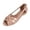 Womens Sandal - Rose Gold, variant on Samdudou Flat Sandals for Women Open Toe Slingback Slip On Shoes Elegant Criss Cross Interwoven Straps Luminous Metallic Finish Chic Summer Dressy Footwear