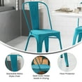 thumbnail image 6 of BizChair Commercial Grade Distressed Blue Metal Indoor-Outdoor Stackable Chair, 6 of 12