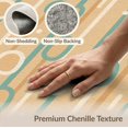 thumbnail image 6 of ODIKA 6'x9' Teal Beige Botanical Stems with Oval Washable Area Rug Vertical Striped Background Scattered Leaf Motifs for Queen Size Bedroom, Under Bed, Master Suite, Easy Care, Non-Shedding, 6 of 7