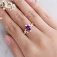 thumbnail image 2 of Divine_creation 1.90 Ct Oval Cut Purple Amethyst Stunning Womens Engagment Ring 14K Yellow Gold Plated 925 Sterling Silver -4.5, 2 of 2