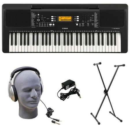 Keyboard Educational Lab Pack - Yamaha PSR-E363 PKS 61-Key Premium Keyboard Pack with Stand, Headphones & Power Supply