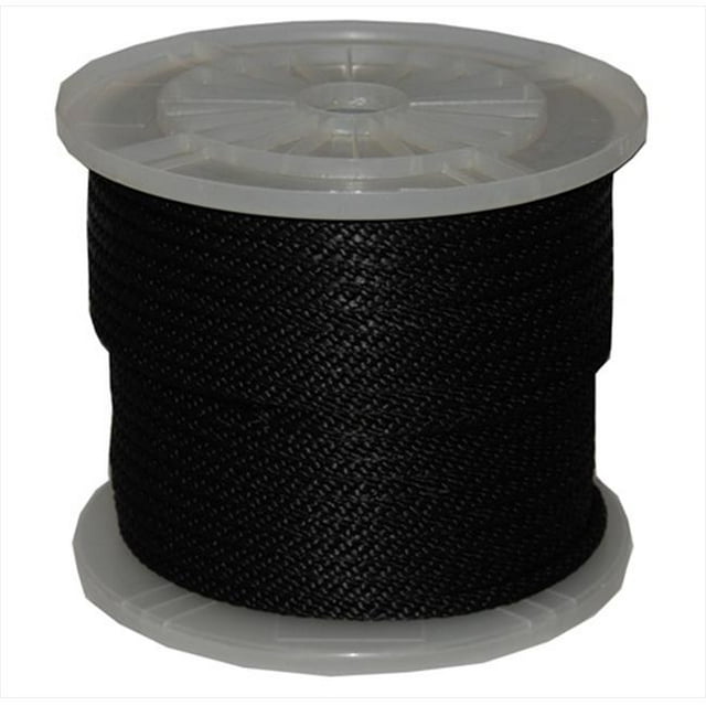 Corde de Derby en Multifilament de Propylène Tressée Solide 625 Po x 200 Pi en Noir