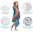thumbnail image 7 of Colorful Rainbow Tie Dye Spiral Pattern Hooded Bath Towel，50"x30" for Ages 3 To 12 Kids, Quick Dry Lightweight Soft Microfiber Hood Beach Towel Cover Up for Kids, 7 of 7