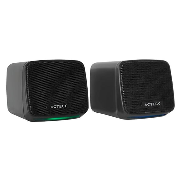 Bocinas ACTECK ELANT CUBE AS430 Alambrica USB 3.5mm Sonido Estereo 2.0 Negro AC-935265 Acteck AS430