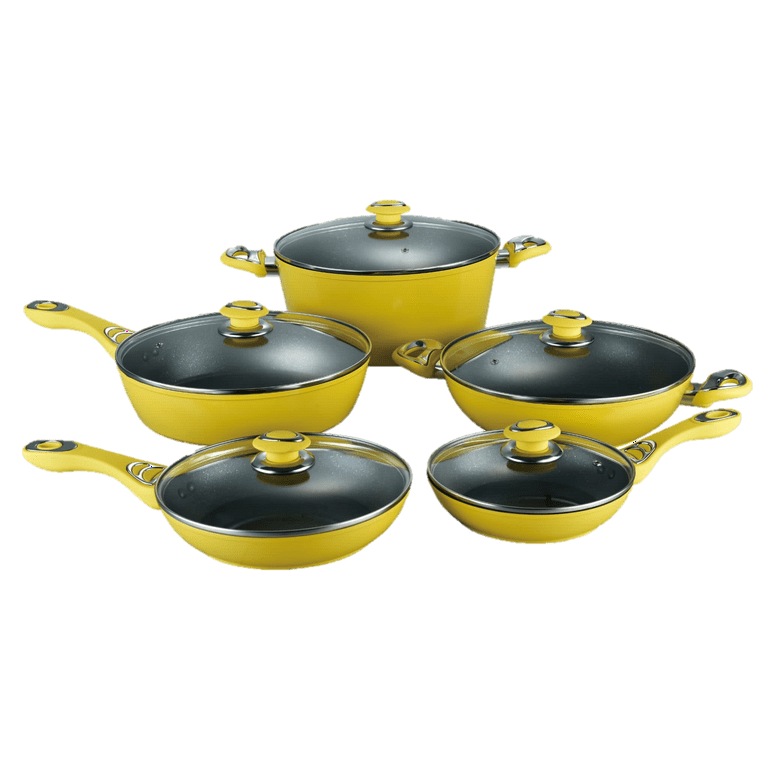 Jumbo Darci Biogranite Induction Cookware Set, 7 Piece, Yellow