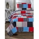thumbnail image 2 of Patchwork Plaid Boys Bedding Full/Queen Cotton Quilt Set Elegant Red Navy Blue, 2 of 10