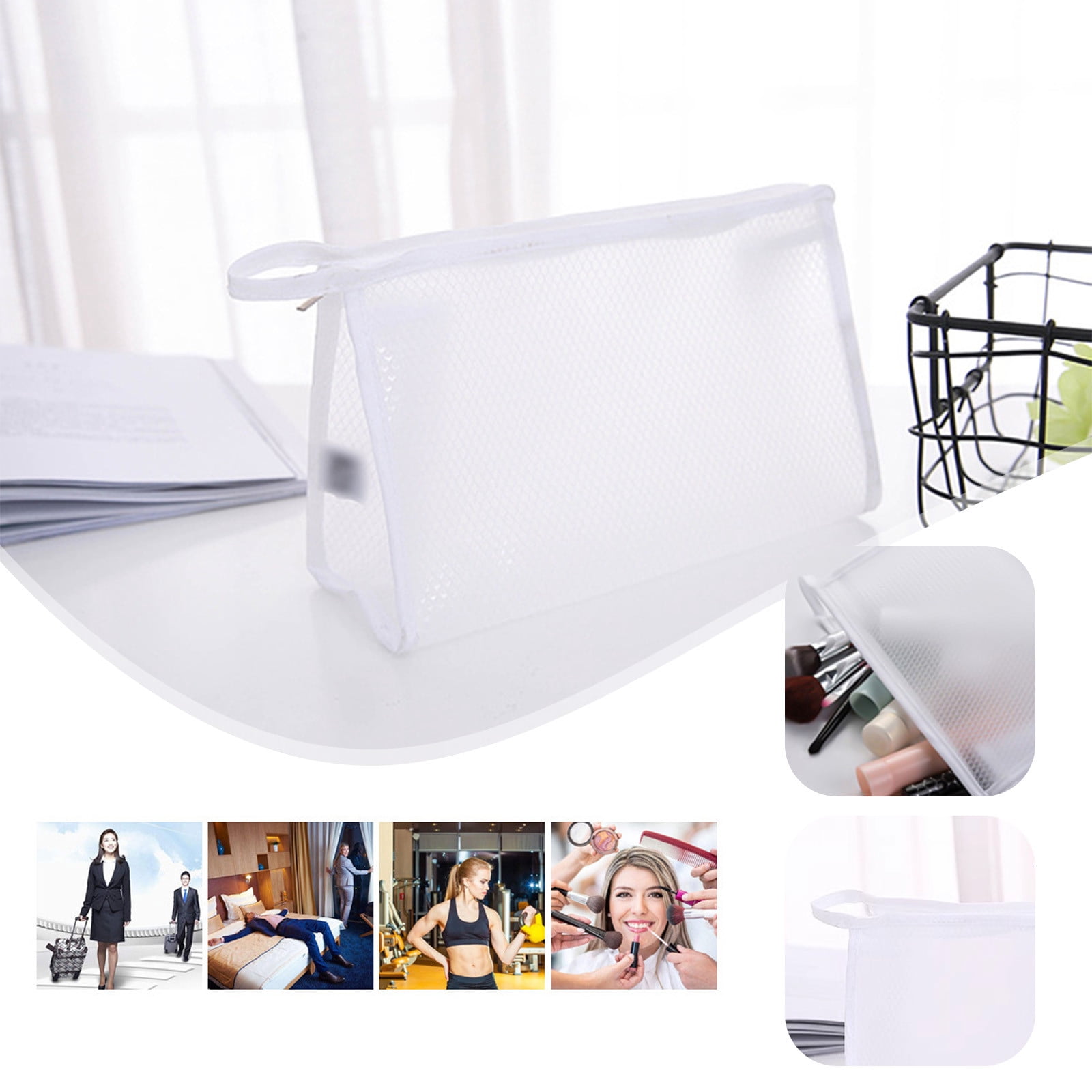 Lot De 3 Trousses De Toilette Transparentes étanches | PVC Résistant | Fermeture éclair Solide | Pour Voyage Et école
