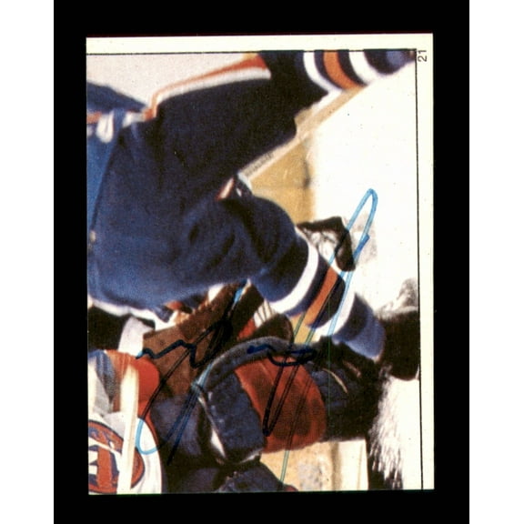 Jari Kurri Autographed 1983-84 Topps Stickers Card #21 Edmonton Oilers SKU #251474