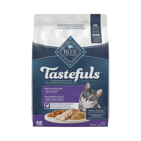 Blue Buffalo Tastefuls Dry Cat Food, Active Adult Cat, Chicken and Brown Rice 4.5kg