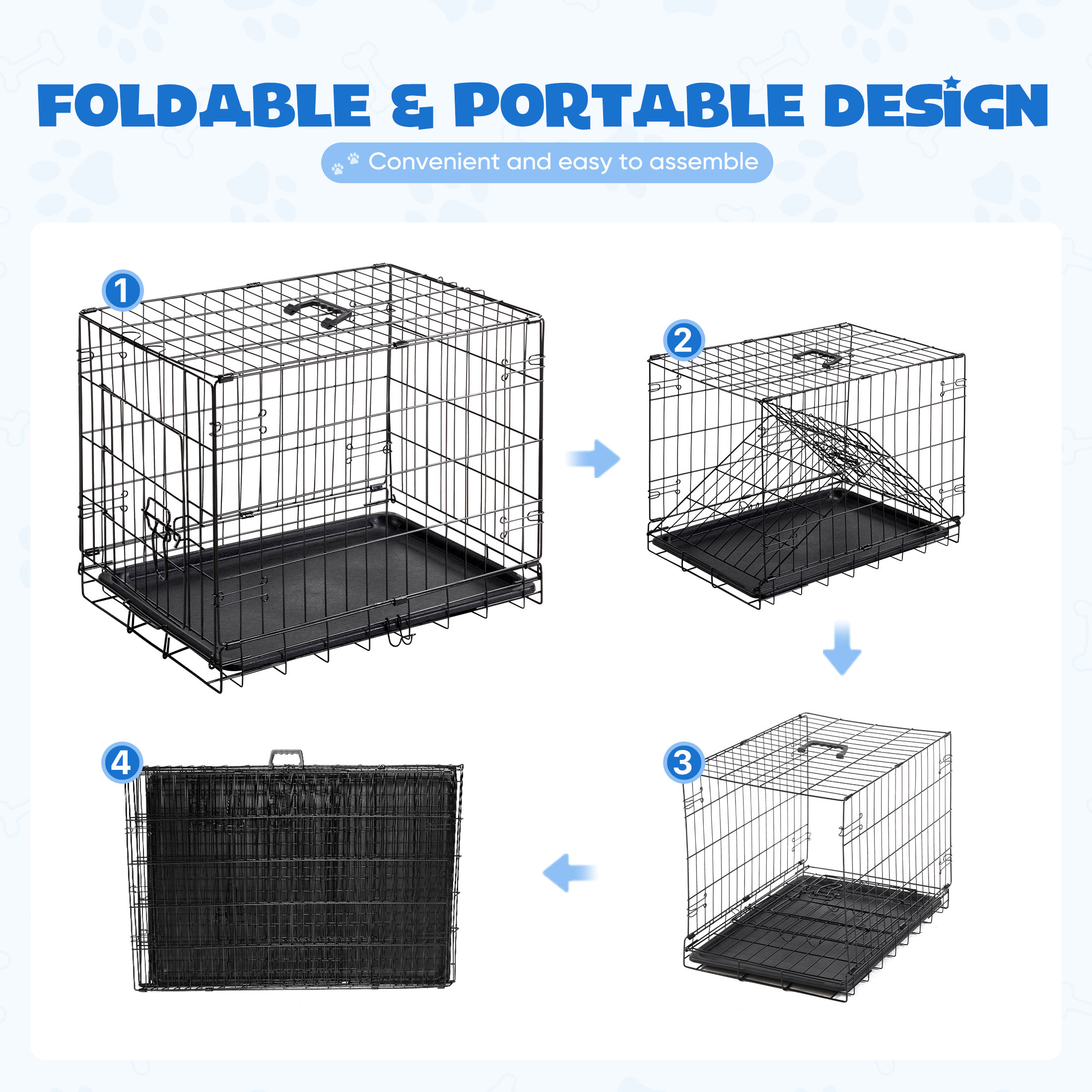EDX Single Door Folding Metal Wire Dog Crate, 24 Inch photo 4