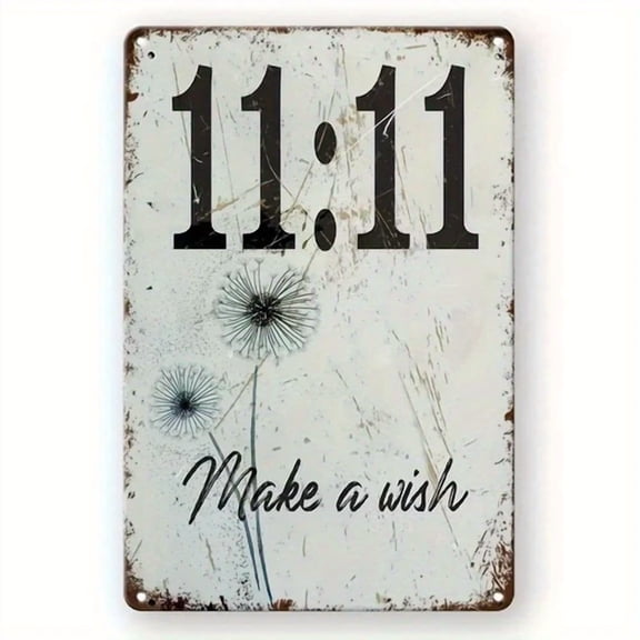 Vintage 11:11 Make A Wish Metal Tin Signs Wall Decor Street Sign Home Bar Coffee