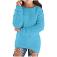 thumbnail image 1 of DXOUPM Chandails pour Filles Vêtements de Mode d'Automne Légers Décontractés Col Rond Manches Longues Hauts, 1 of 3