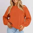 thumbnail image 2 of Women's Fashion Solid Color Casual Long Sleeve Hoodie for Everyday Comfort and Versatile Wear with Modern Design,Orange,2XL, 2 of 7