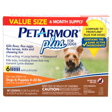 PetArmor Plus Flea & Tick Prevention for Small Dogs with Fipronil (4 to