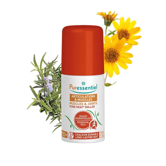 Puressentiel Muscles and Joints Pure Heat Roller, Massage Oil, 2.5 oz